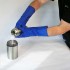 Using mid-arm length cryogenic gloves to pour liquid nitrogen